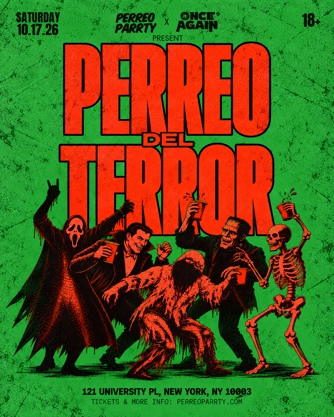 PERREO DEL TERROR - Halloween Reggaeton Party in NYC (18+)