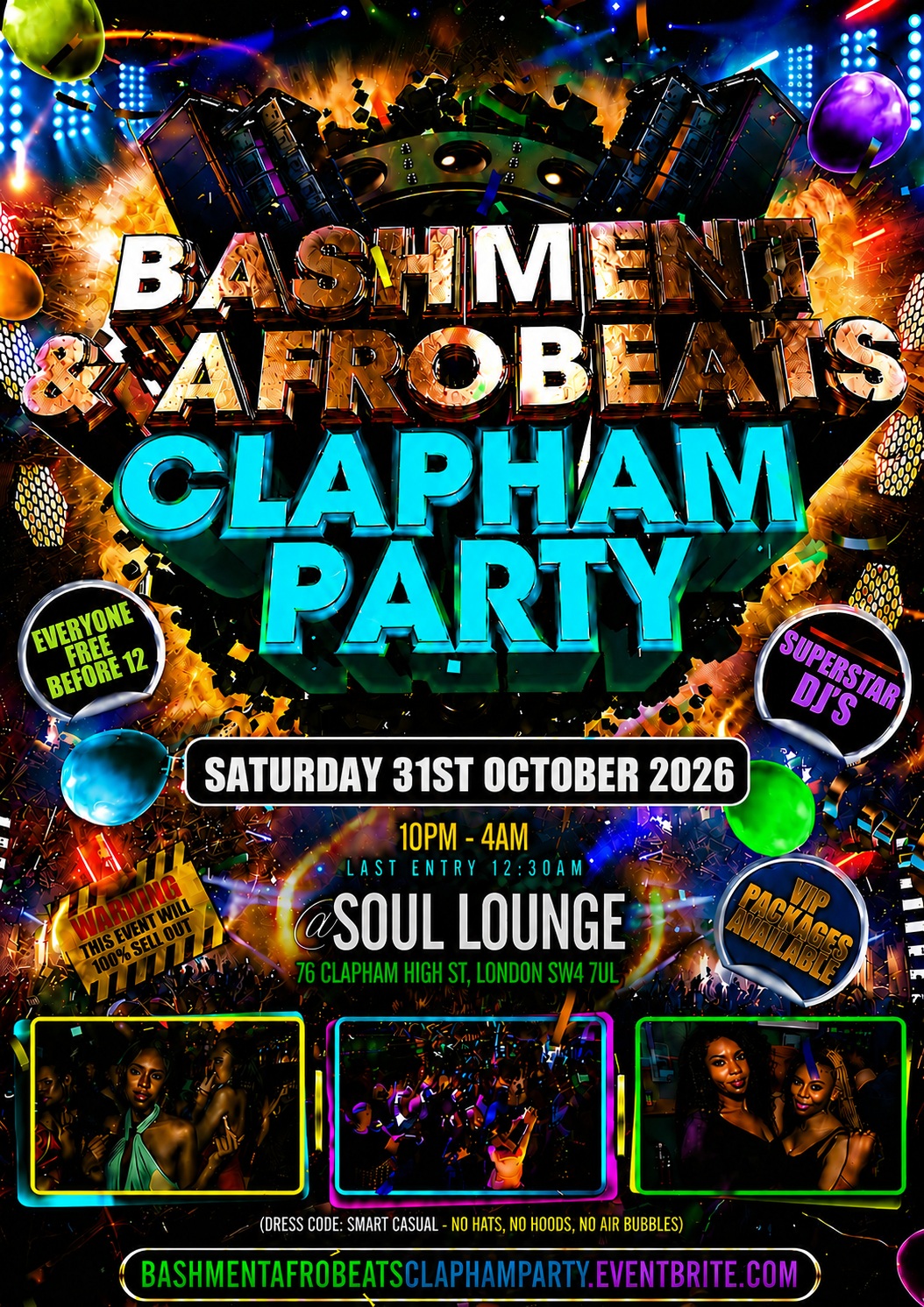 Bashment & Afrobeats Clapham Party - Soul Lounge Clapham