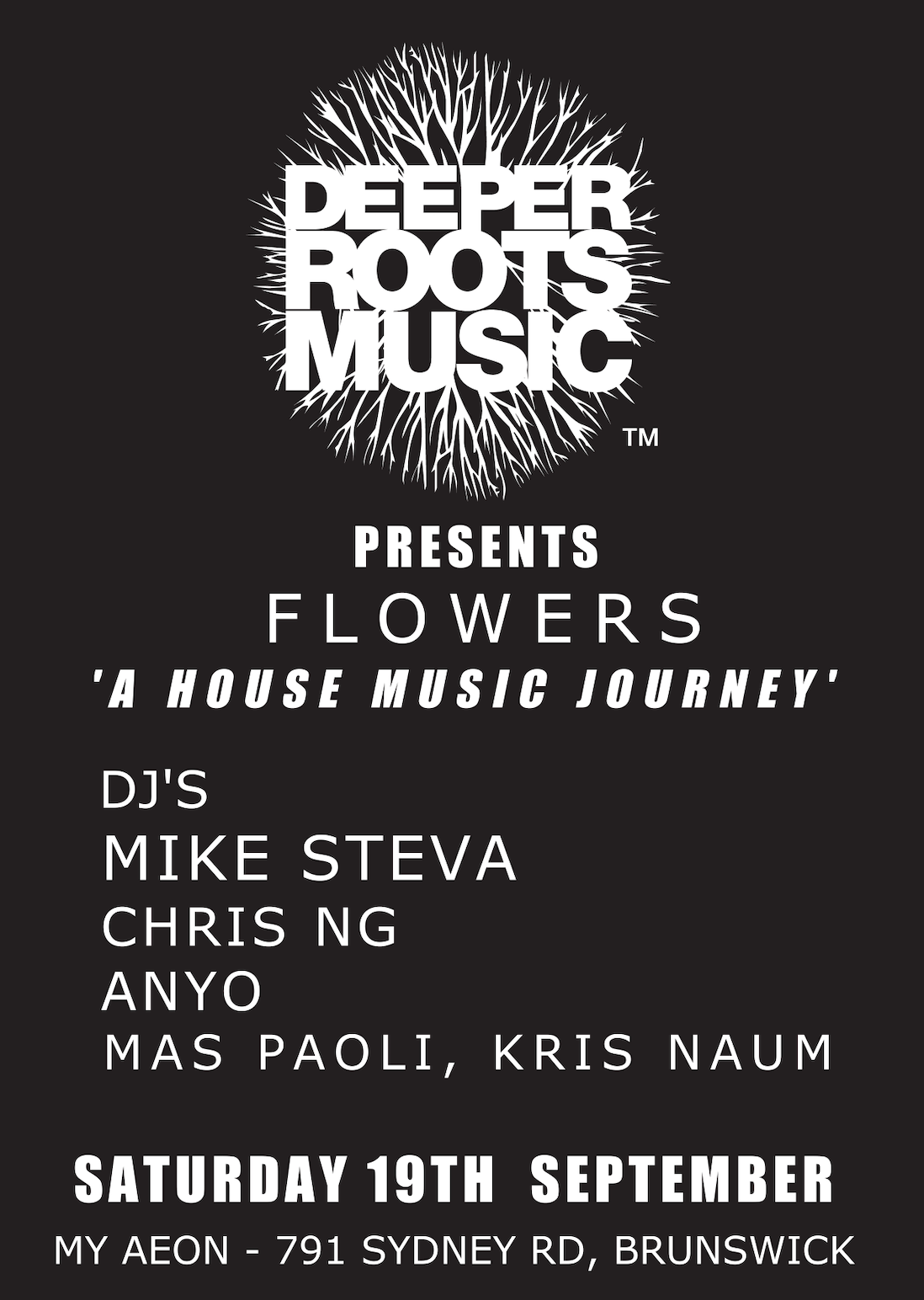 Deeper Roots Music presents 'Flowers' with Mike Steva & Friends