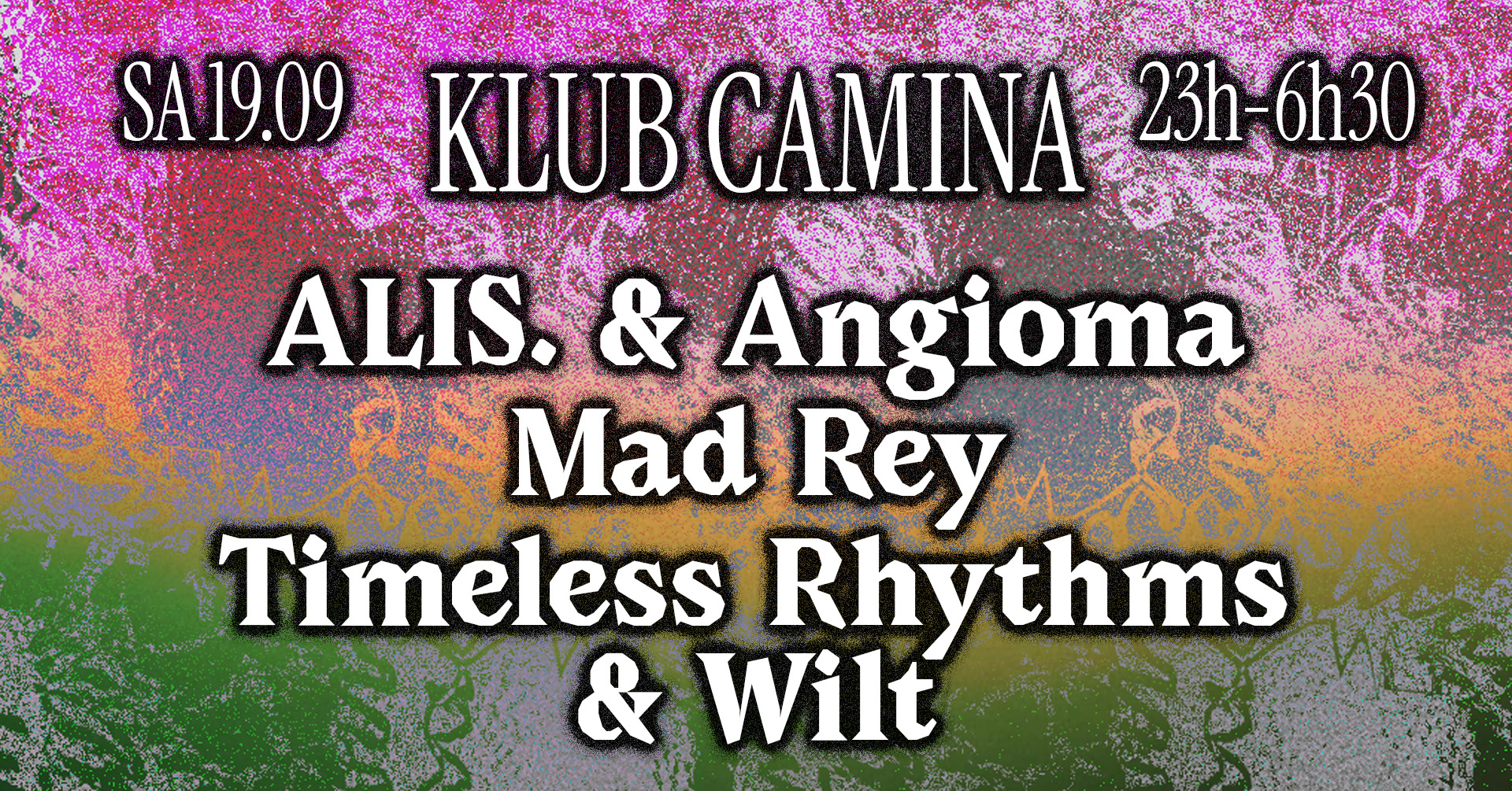Affiche KC [Mad Rey • ALIS. • Angioma • Timeless Rhythms • wilt]