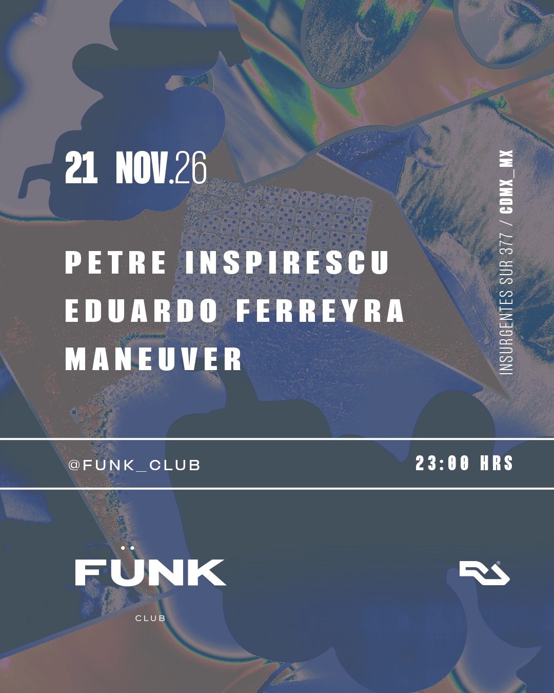 Flyer de Petre Inspirescu + Eduardo Ferreyra + Maneuver