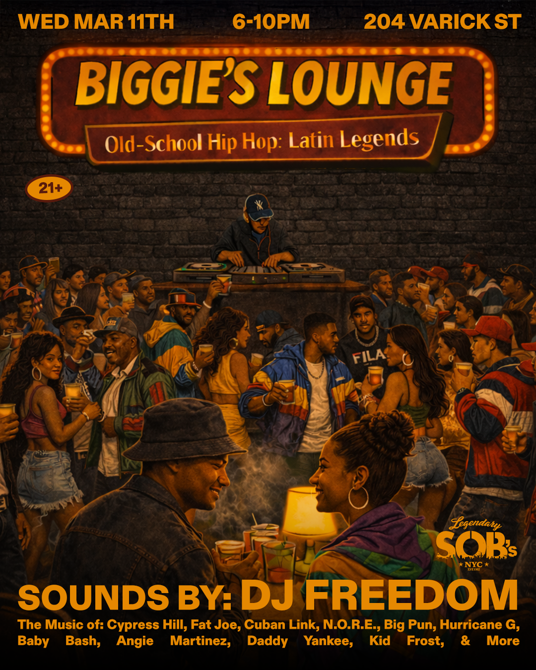 Biggie's Lounge: Latin Hip Hop Legends Old-School Hip Hop Party