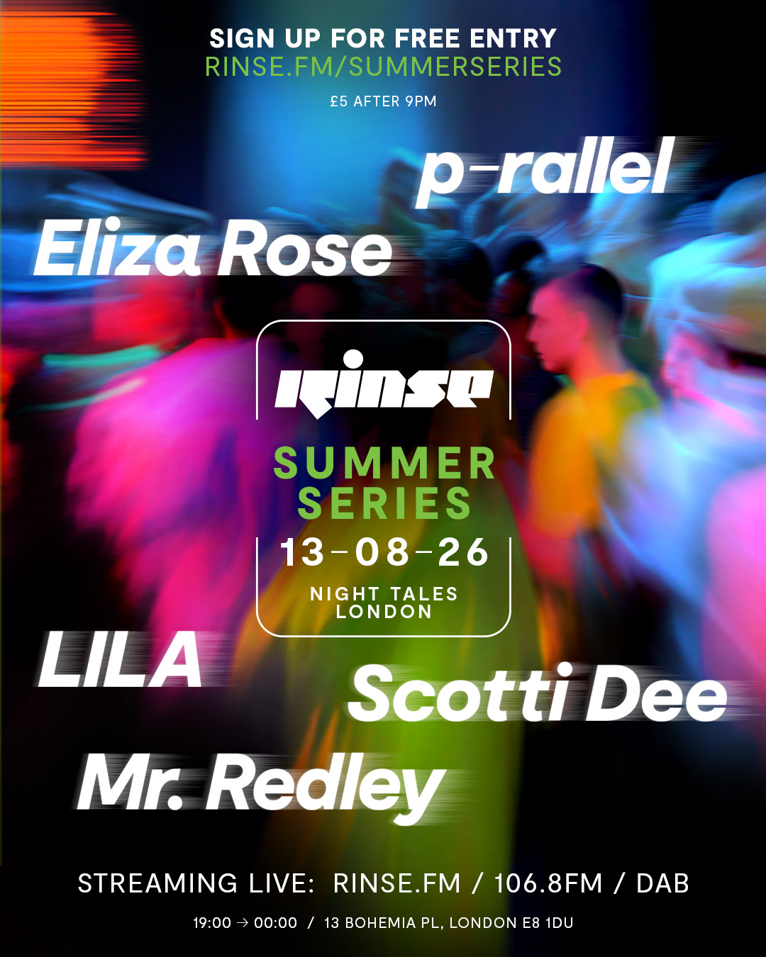 Rinse Presents Summer Series: Eliza Rose, p-rallel + more