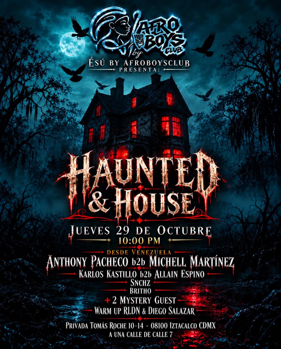 Flyer de ÉSÚ BY AFROBOYSCLUB — HAUNTED HOUSE