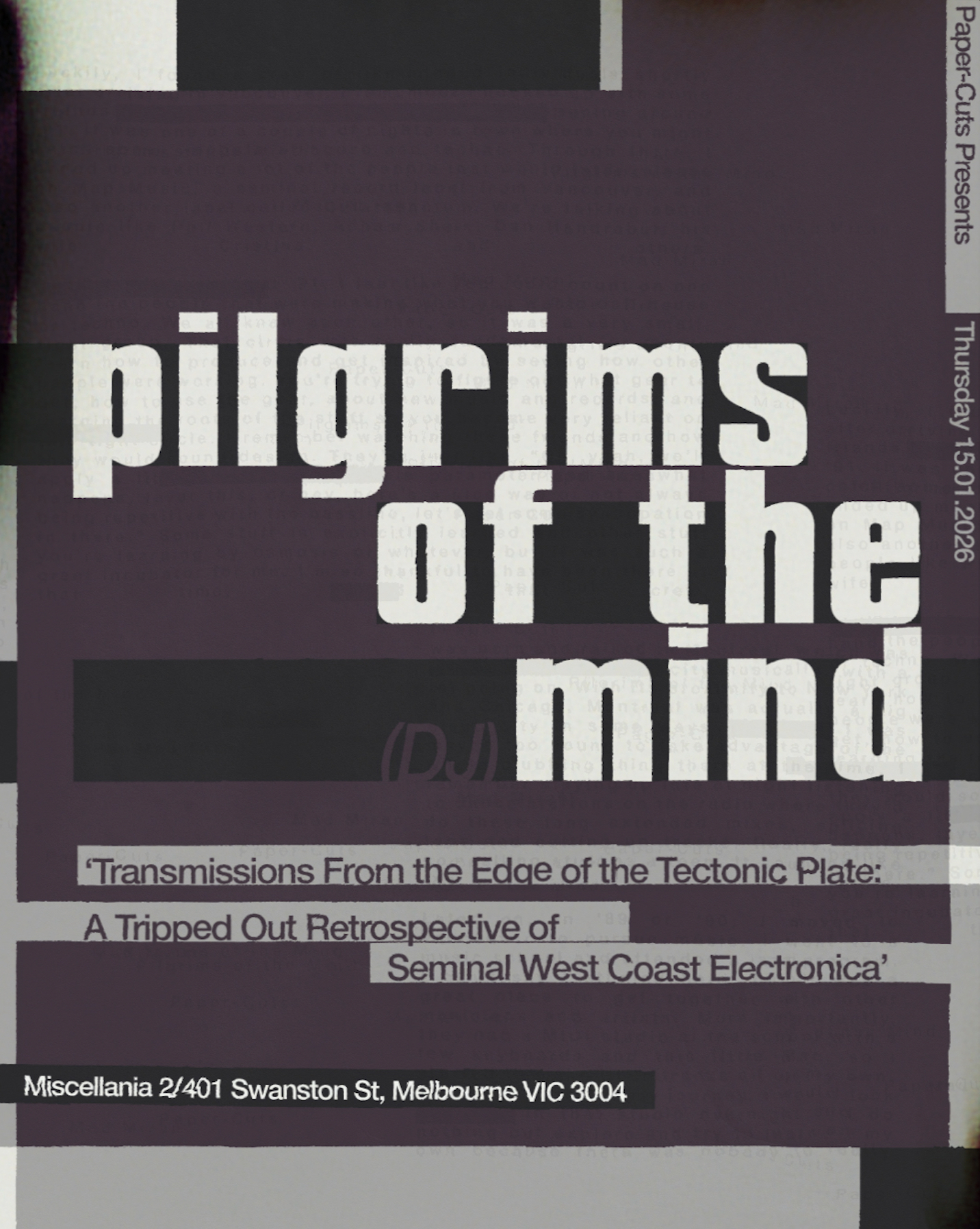 Paper-Cuts presents Pilgrims Of The Mind (DJ), Radart (Live), boo?! & Lolo