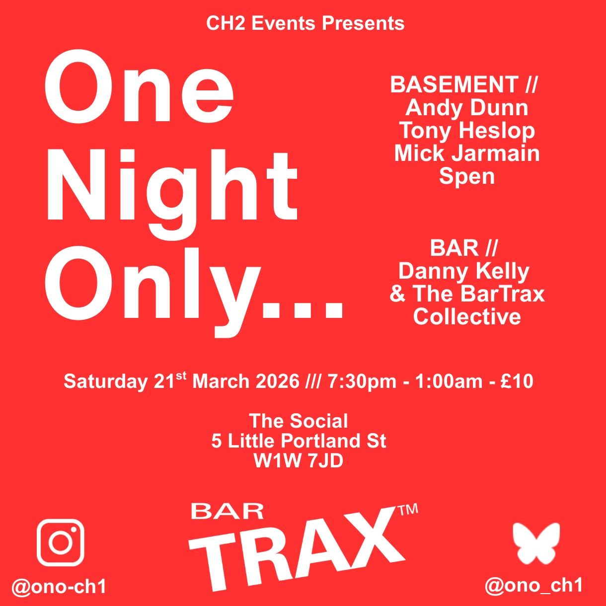 One Night Only - The Social Sessions 3 feat. BarTrax