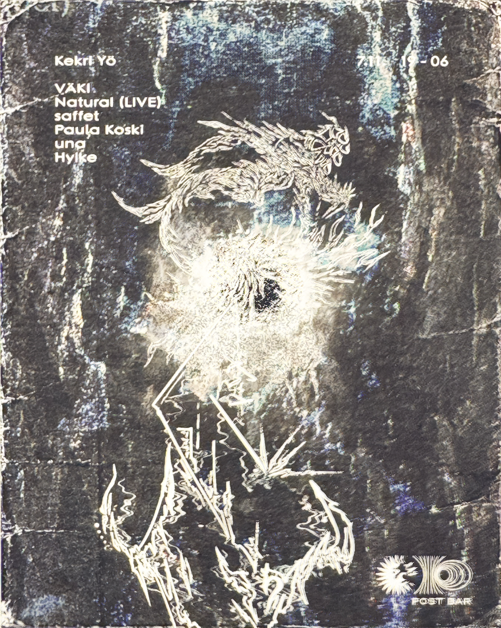 RADC Kekri Yö: Natural (Live), Hylke, saffet, Paula Koski, una flyer RADC Kekri Yö: Natural (Live), Hylke, saffet, Paula Koski, una flyer