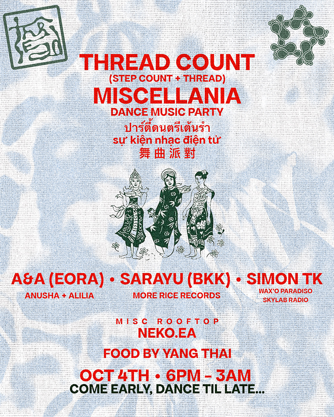 Thread x Step Count presents: Sarayu [BKK], A&A [Eora], Simon TK and Neko.ea