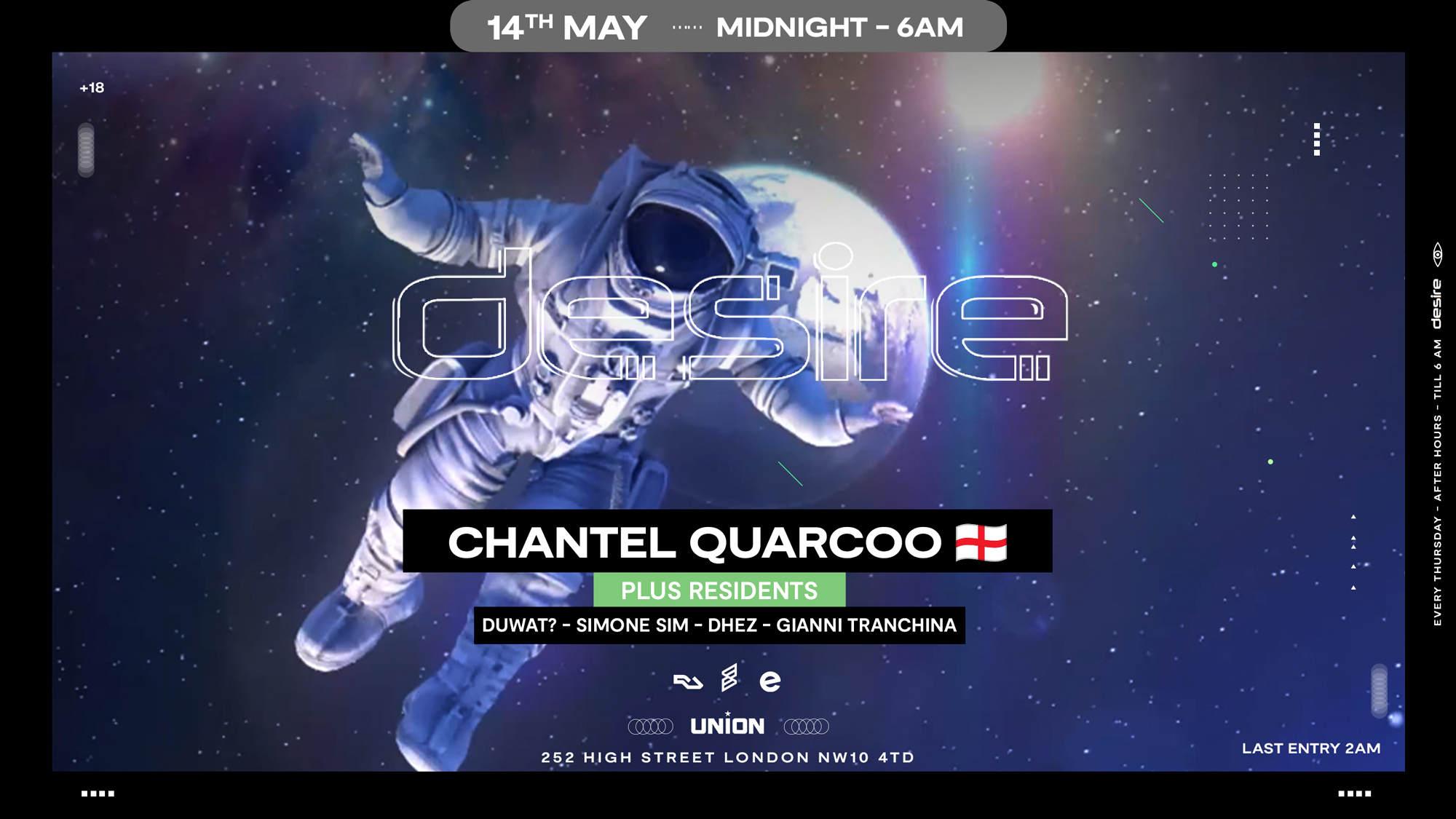 DESIRE - Weekly Thursday After Party - CHANTEL QUARCOO