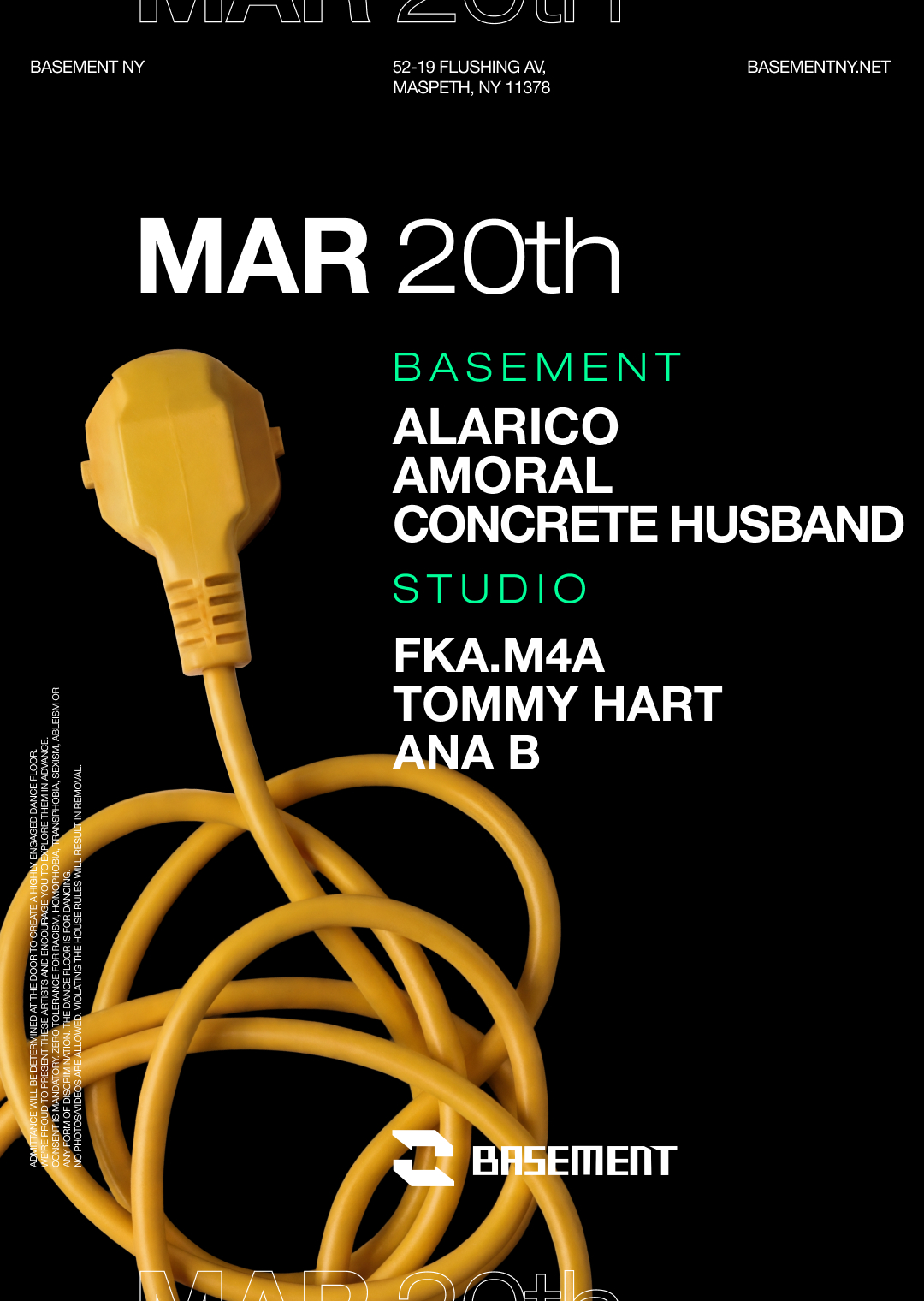 Alarico, AMORAL, Concrete Husband & more at BASEMENT