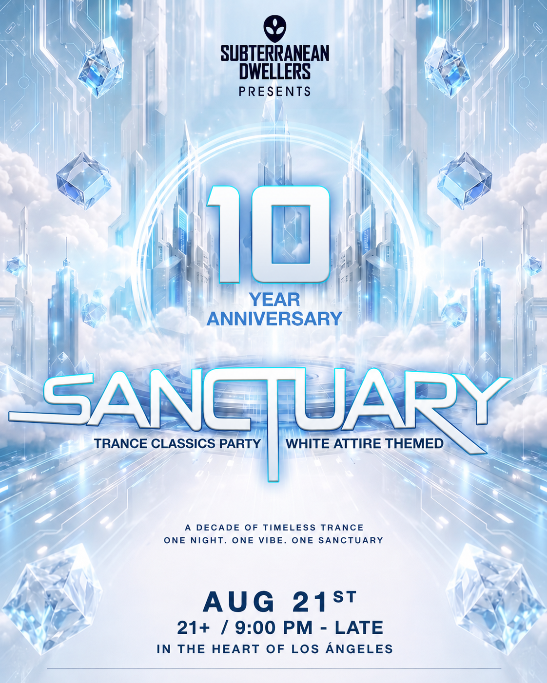 SANCTUARY - 10 YEAR ANNIVERSARY (TRANCE CLASSICS - WHITE ATTIRE THEMED)