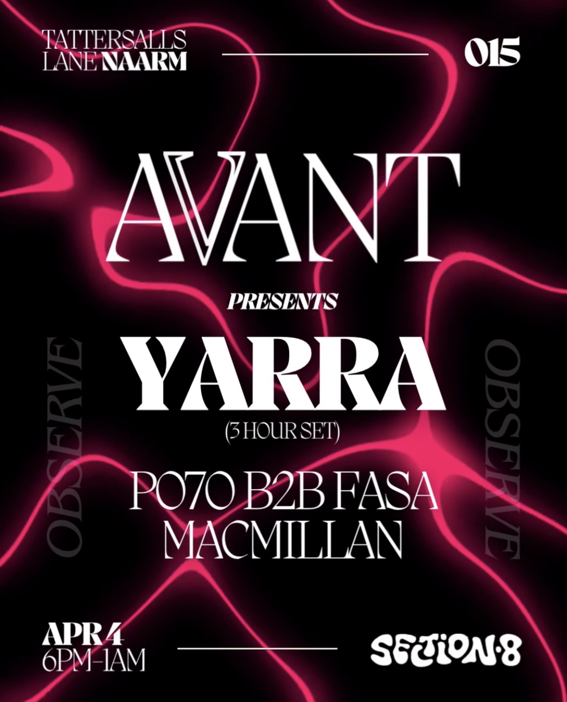 AVANT pres. YARRA - Easter Saturday