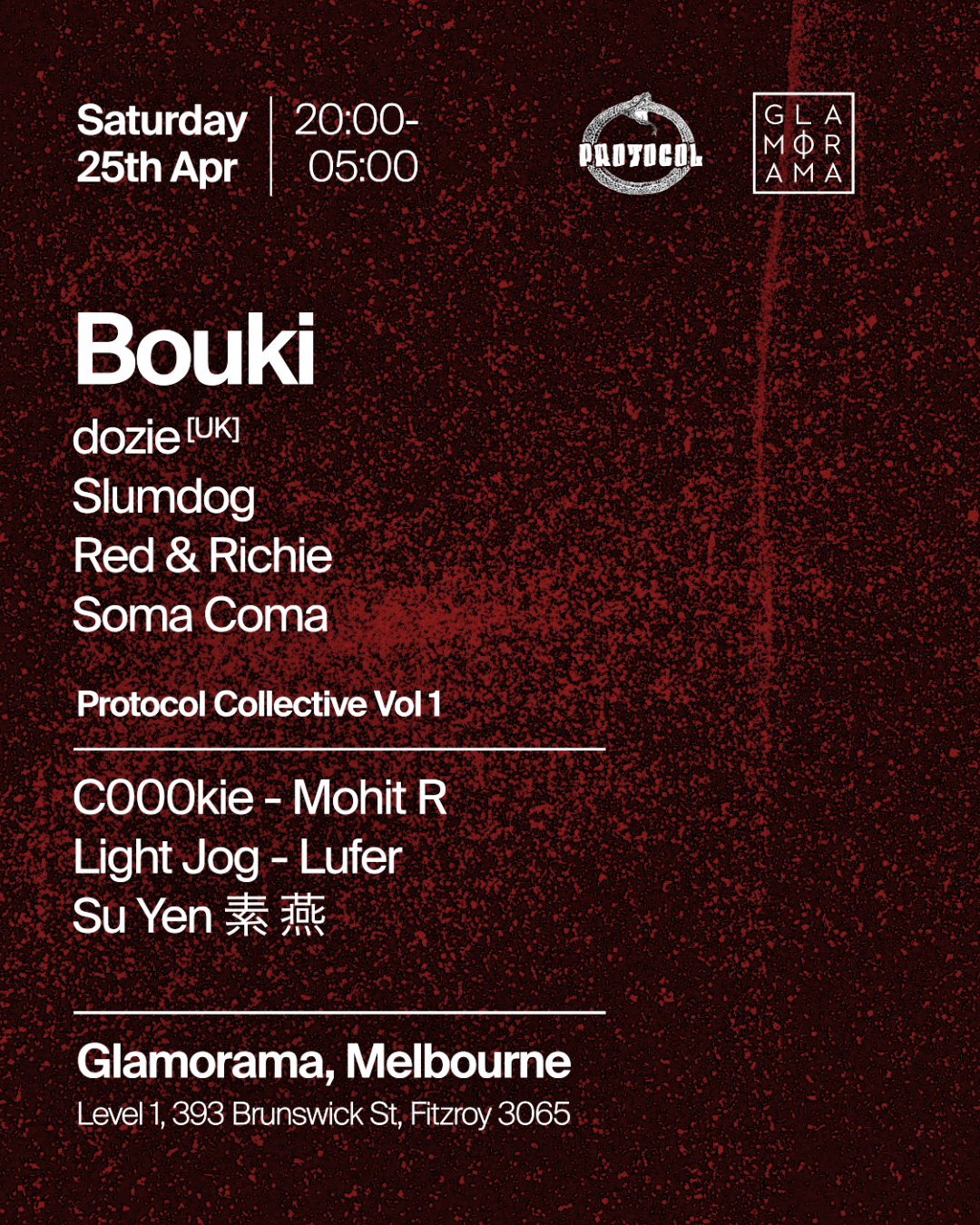 Bouki + Protocol Collective at Glamorama Saturdays
