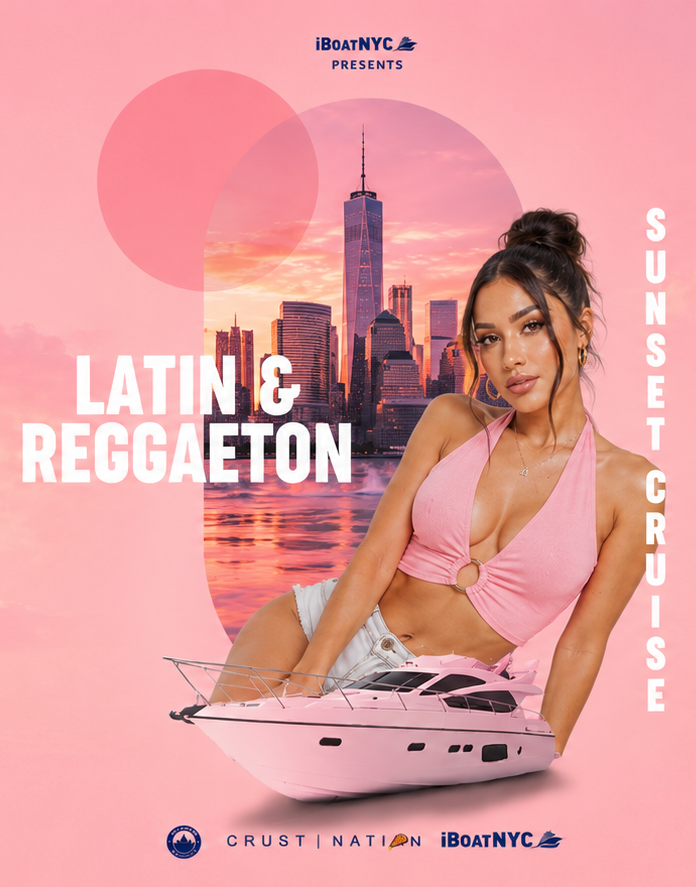 NYC #1 LATIN & REGGAETON Sunset Yacht Cruise Boat Party - Pier 78 at Hudson River Park