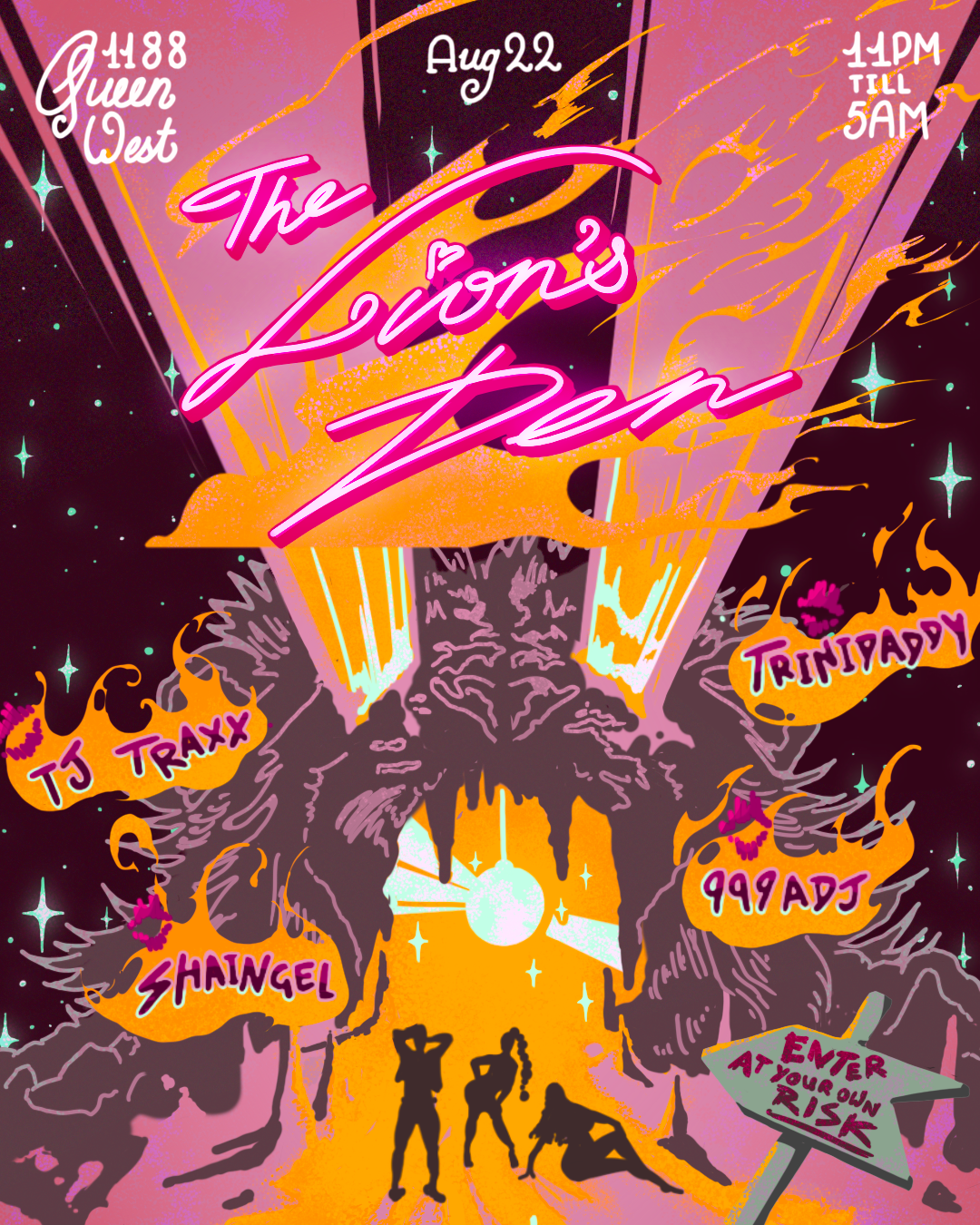 The Lion's Den: A Leo Bday Party celebrating TJ Traxx, Shaingel, 999ADJ & TRINIDADDY