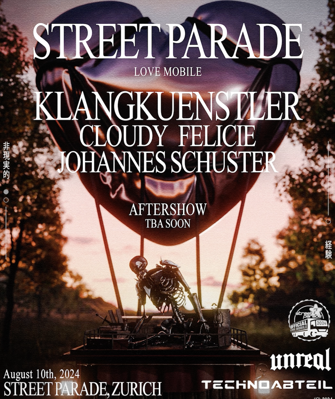 Streetparade 'Love Mobile' by Unreal & Technoabteil bei TBA