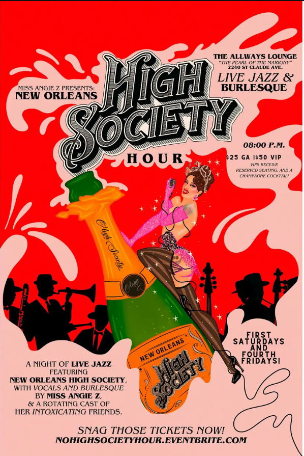 New Orleans High Society Hour: An evening of live Jazz and Burlesque!
