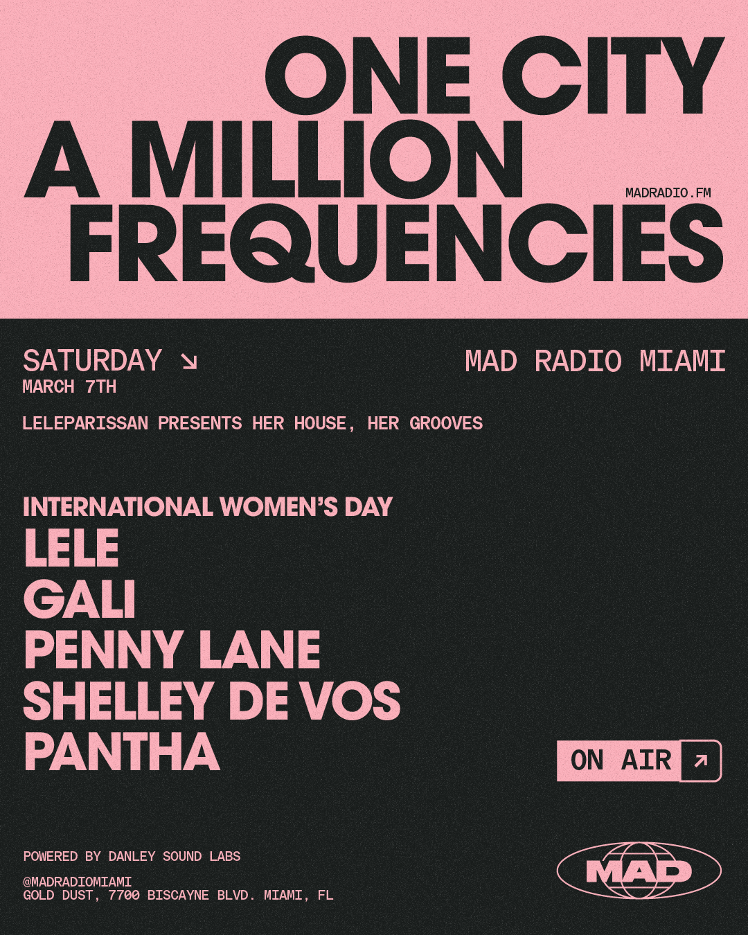 INTERNATIONAL WOMEN'S DAY: LELE, GALI, Penny Lane, SHELLEY DE VOS, PANTHA