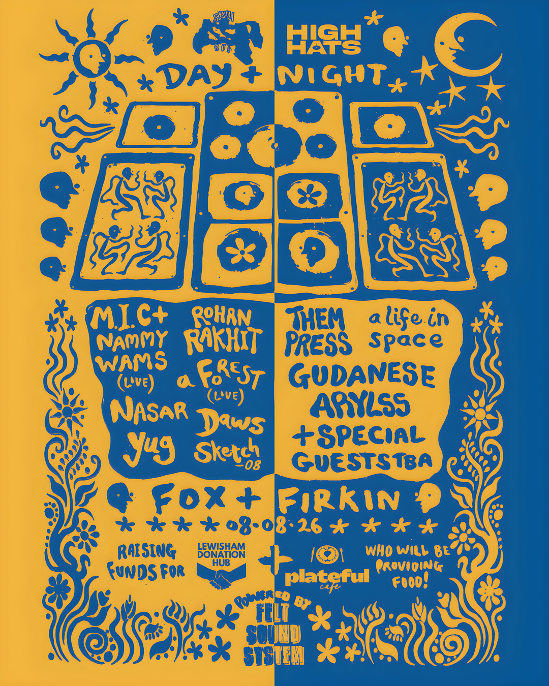 Day & Night Refugee Fundraiser (Skull Rub X High Hats X Felt Sound System)