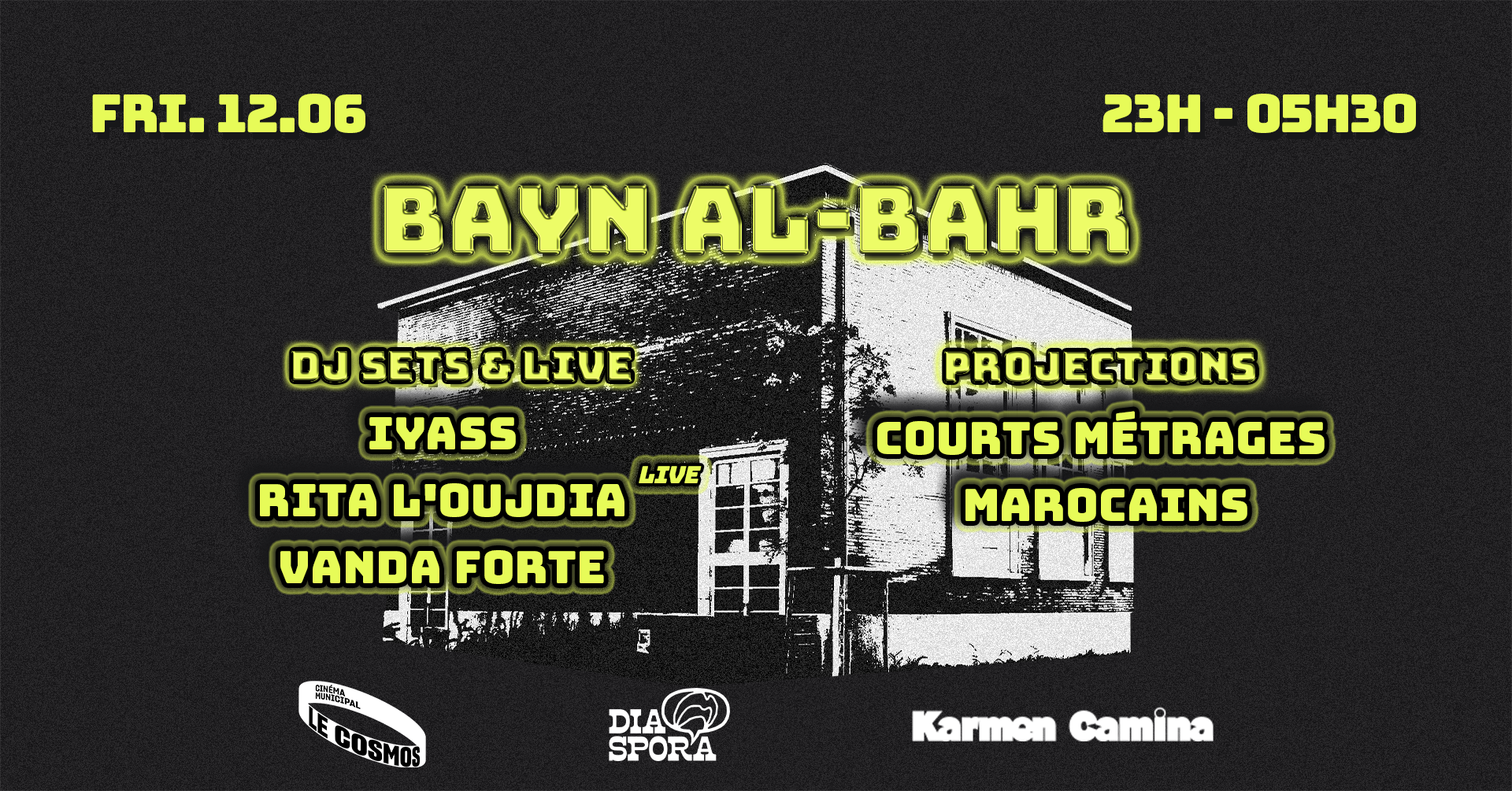 Bayn al-Bahr: Film screening + DJ set [Iyass, Vanda Forte, Rita L'Oujdia (live)]