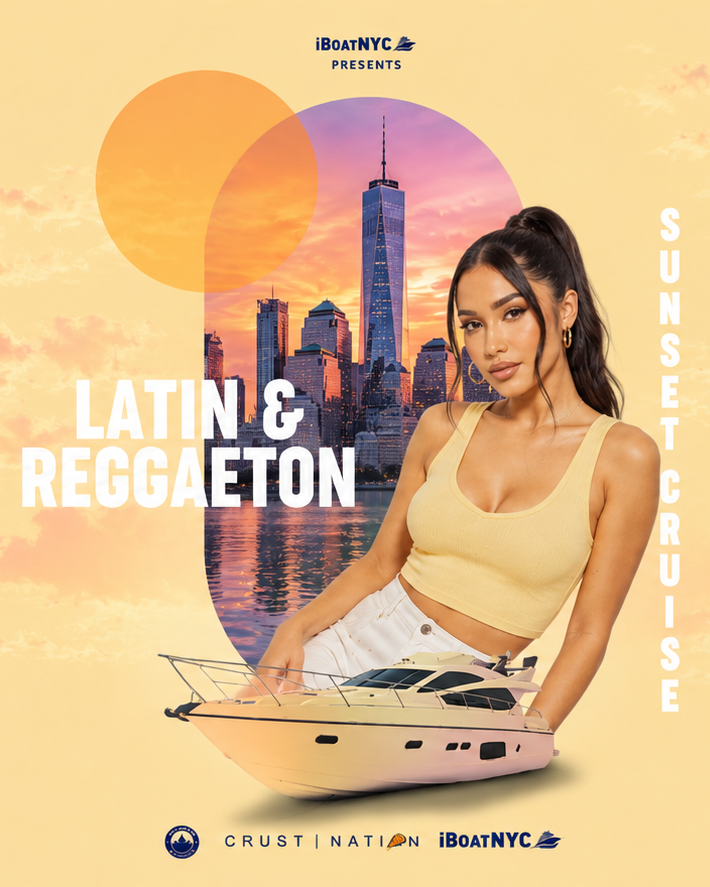 NYC #1 LATIN & REGGAETON Sunset Yacht Cruise Boat Party - Pier 78 at Hudson River Park