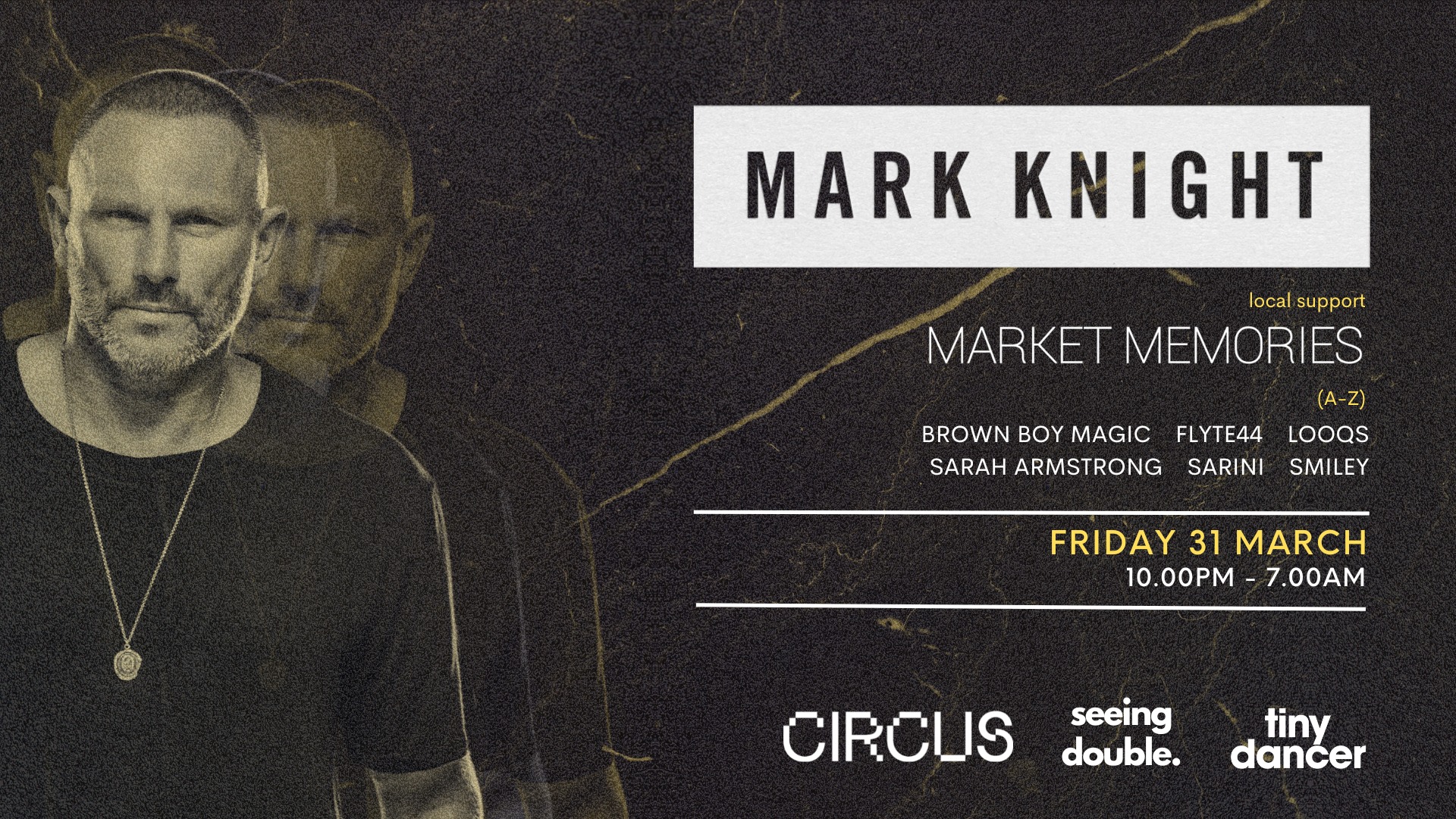 MARK KNIGHT (Toolroom, UK) presented by Seeing Double, Tiny Dancer & Circus  at Circus Bar & Nightclub, Melbourne