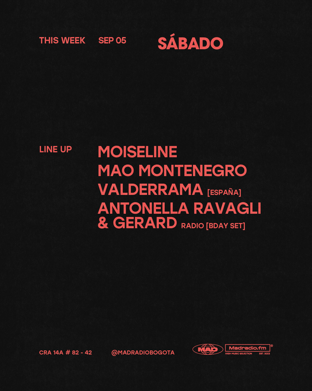 Moiseline / MAO MONTENEGRO / Valderrama / Antonella Ravagli & Gerard Radio