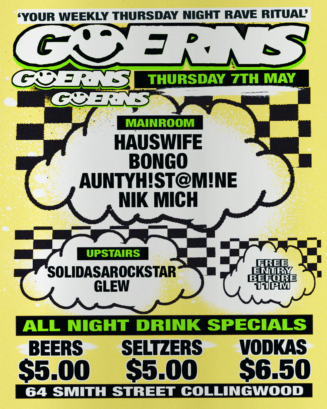 Guerns Thurs: Ft. Bongo, Hauswife, Solidasarockstar - Free before 11pm, $5 Drinks