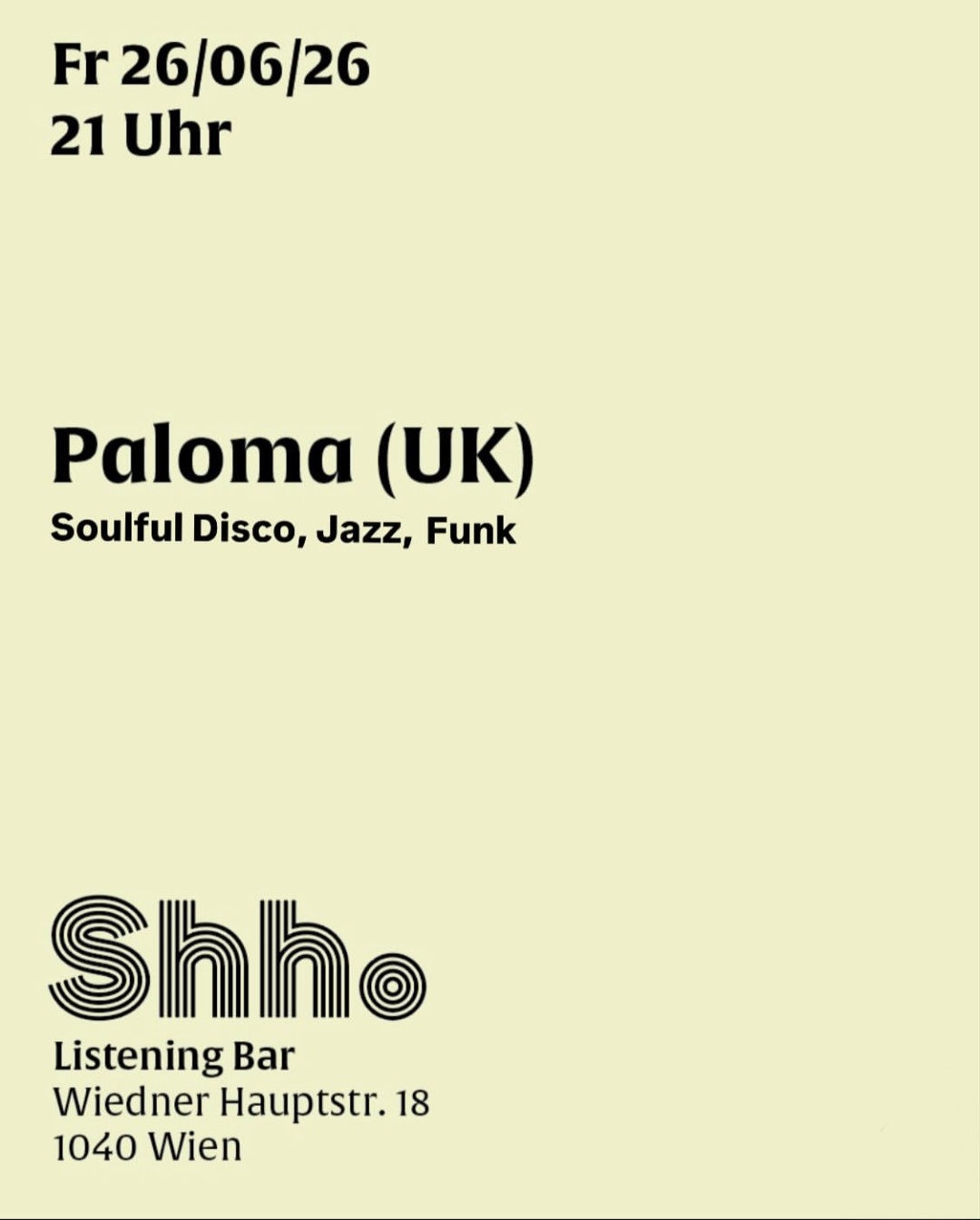 Paloma в Shh. Listening Bar Вена — Ssh Listening Bar, Вена