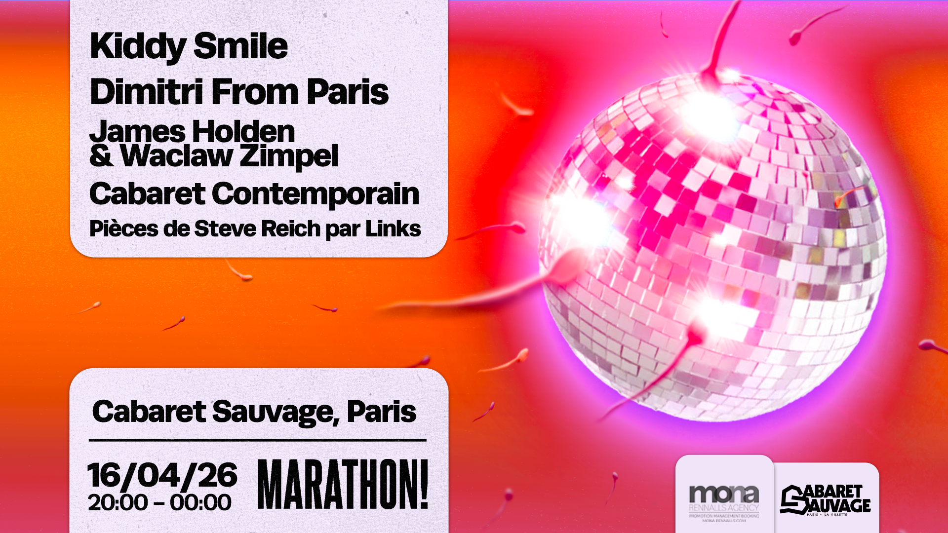 MARATHON! x Cabaret Sauvage: Kiddy Smile, Dimitri From Paris, James Holden & Waclaw Zimpel