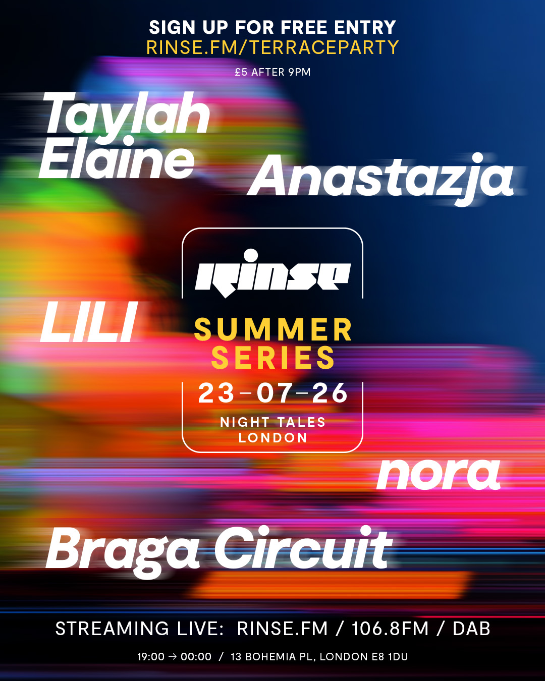 Rinse Summer Series ft. Taylah Elaine, Anastazja, Braga Circuit + more