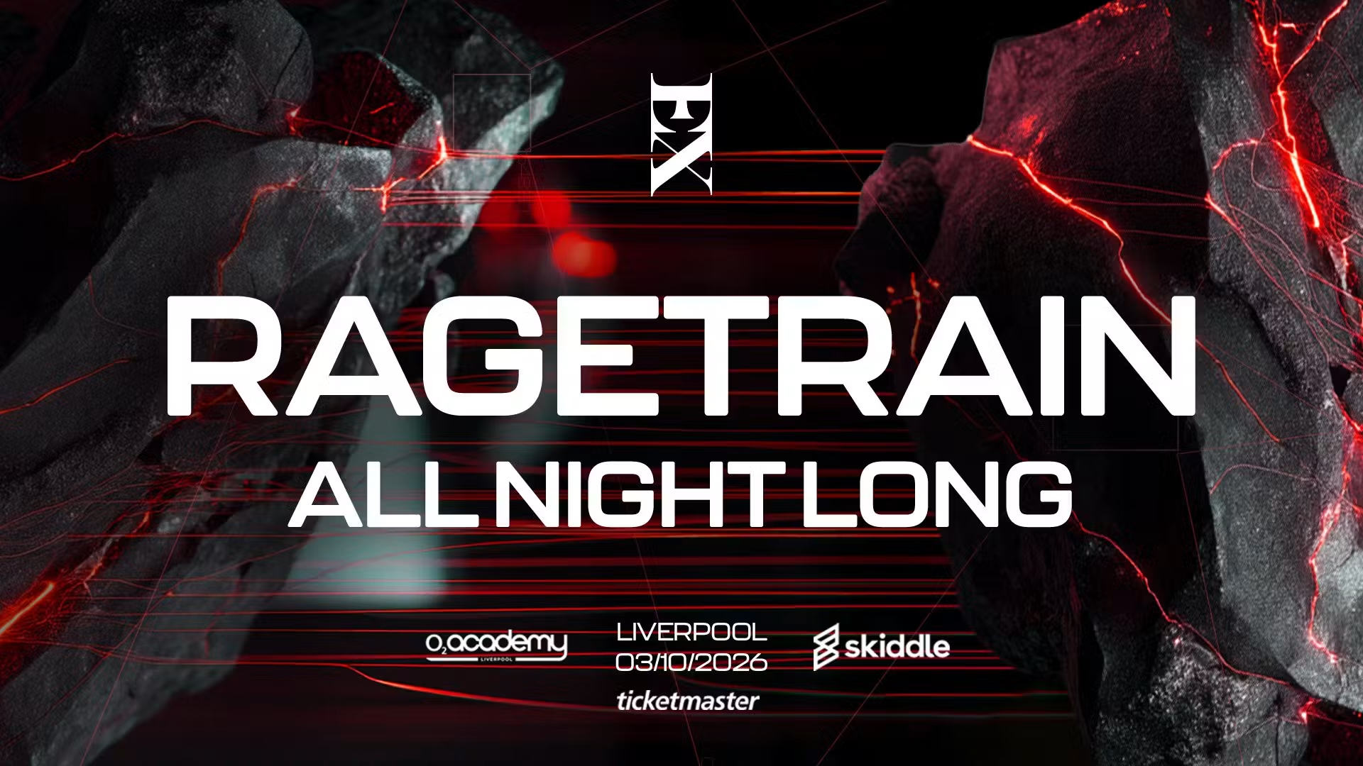 Exhilaration Presents: RAGETRAIN All Night Long at O2 Academy Liverpool, 11-13 Hotham Street; Liverpool; L3 5UF; United Kingdom