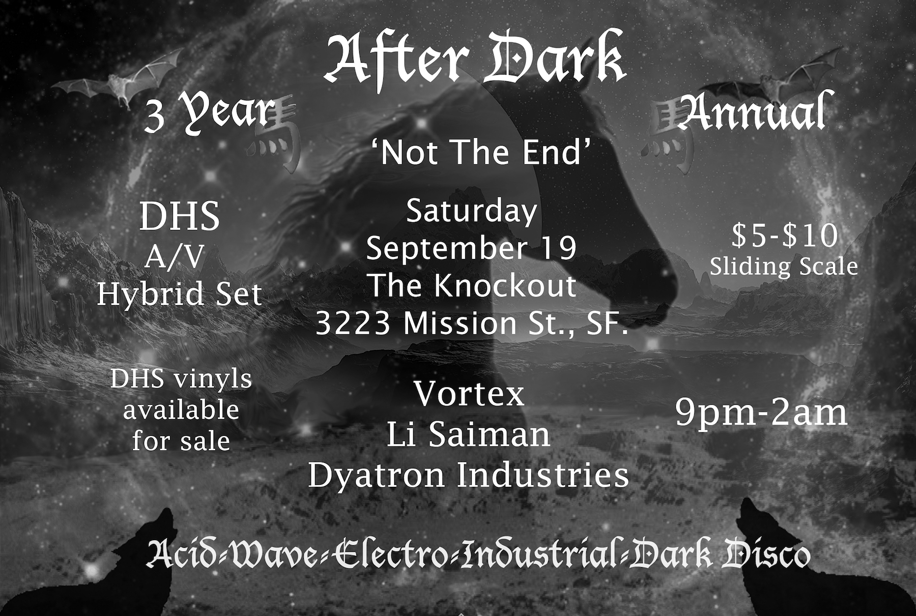 After Dark - 'Not The End' flyer