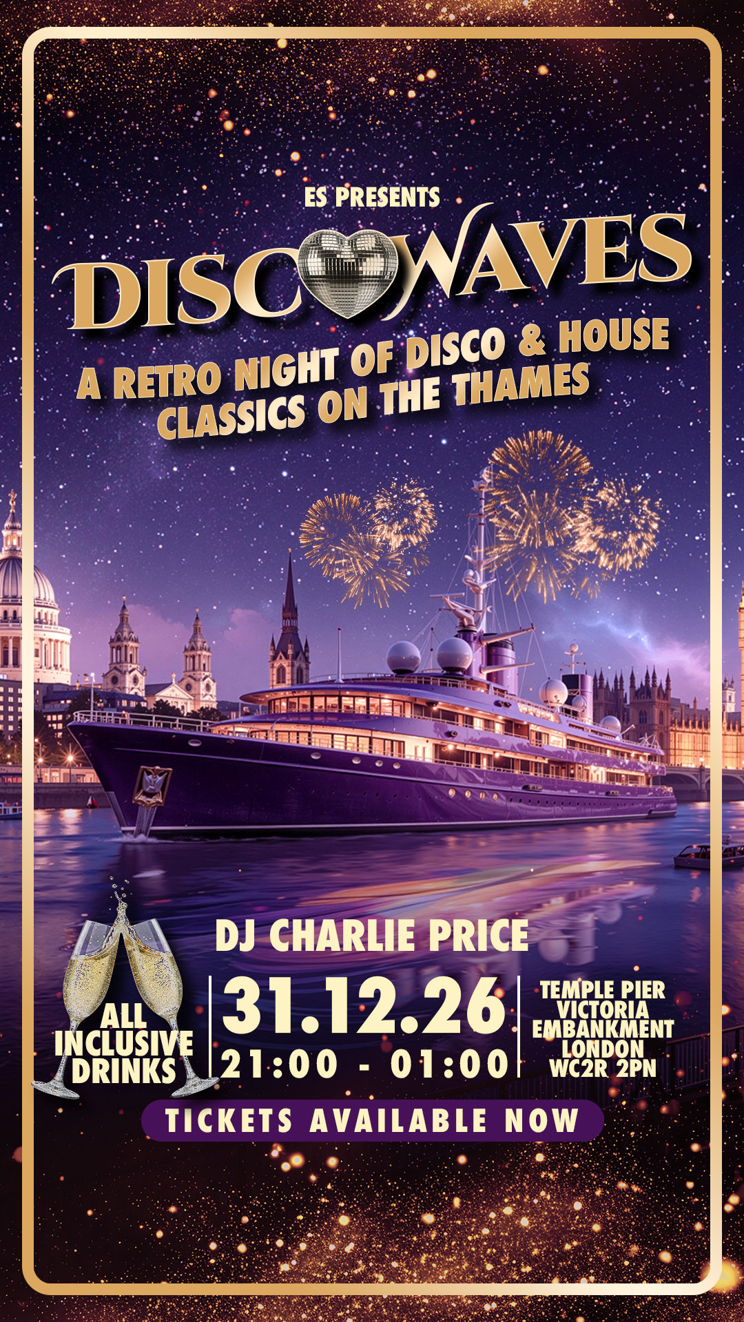 DISCO WAVES — NEW YEAR'S EVE ON THE THAMES