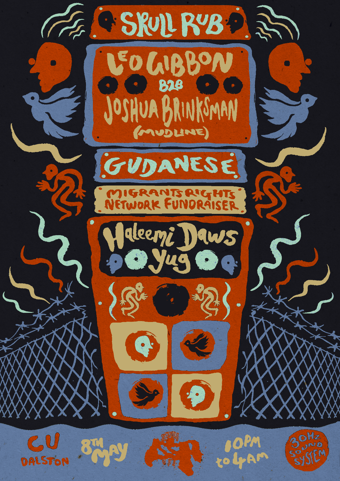 Skull Rub: Migrants Rights Fundraiser ft Leo Gibbon, Joshua Brinksman, Gudanese