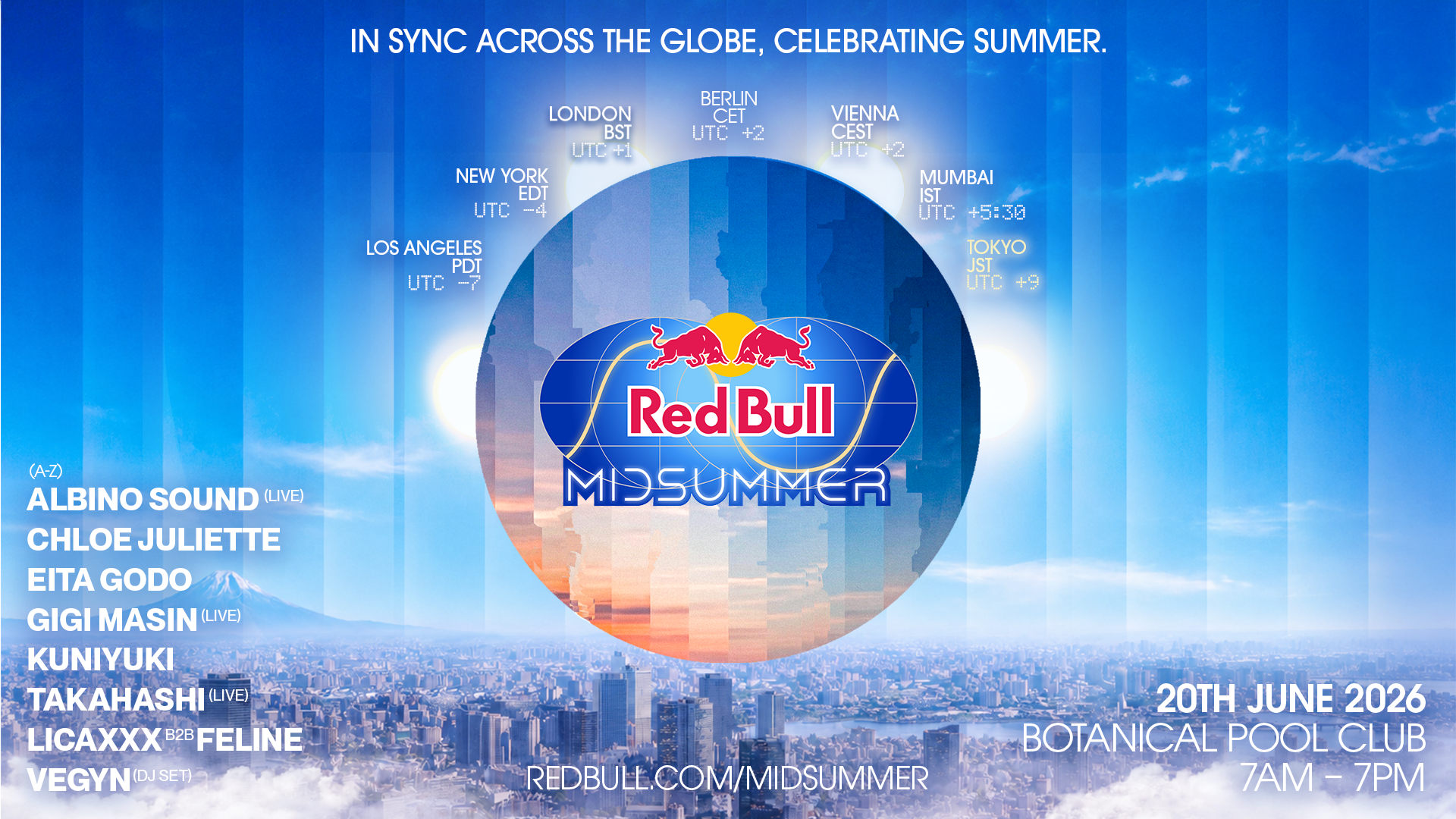 Red Bull Midsummer en Botanical Pool Club, Kanto