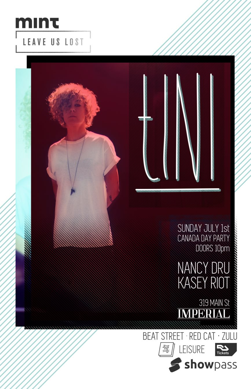 tINI, Nancy Dru and Kasey Riot flyer