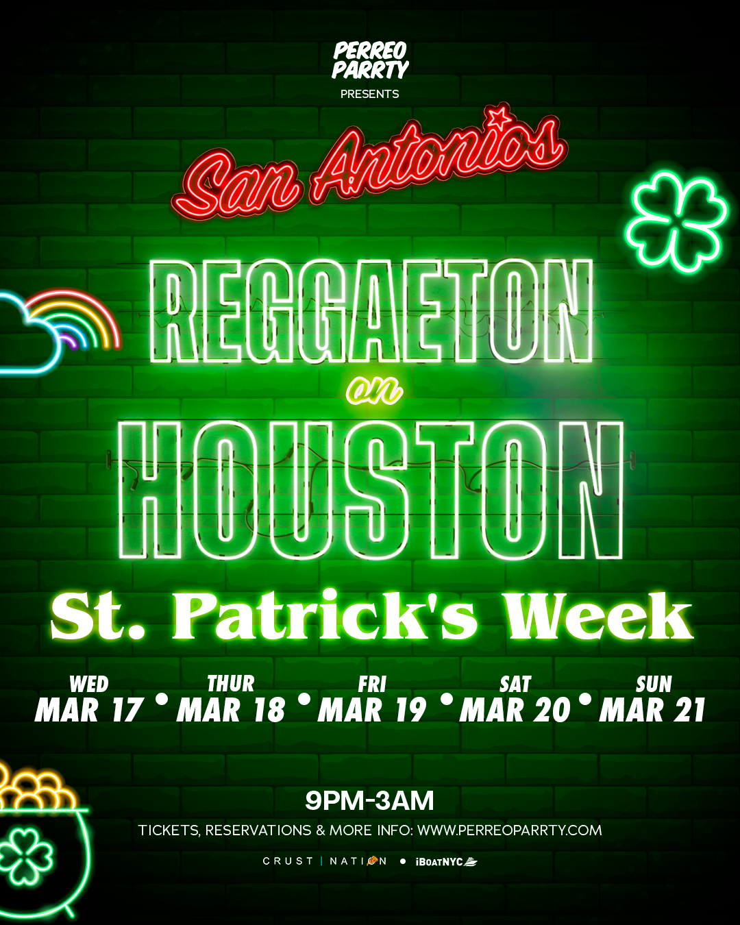 St. Patrick's Week Reggaeton on Houston - Latin & Reggaeton Party NYC