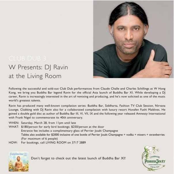 W Hong Kong presents: Dj Ravin at W Hotel, Hong Kong