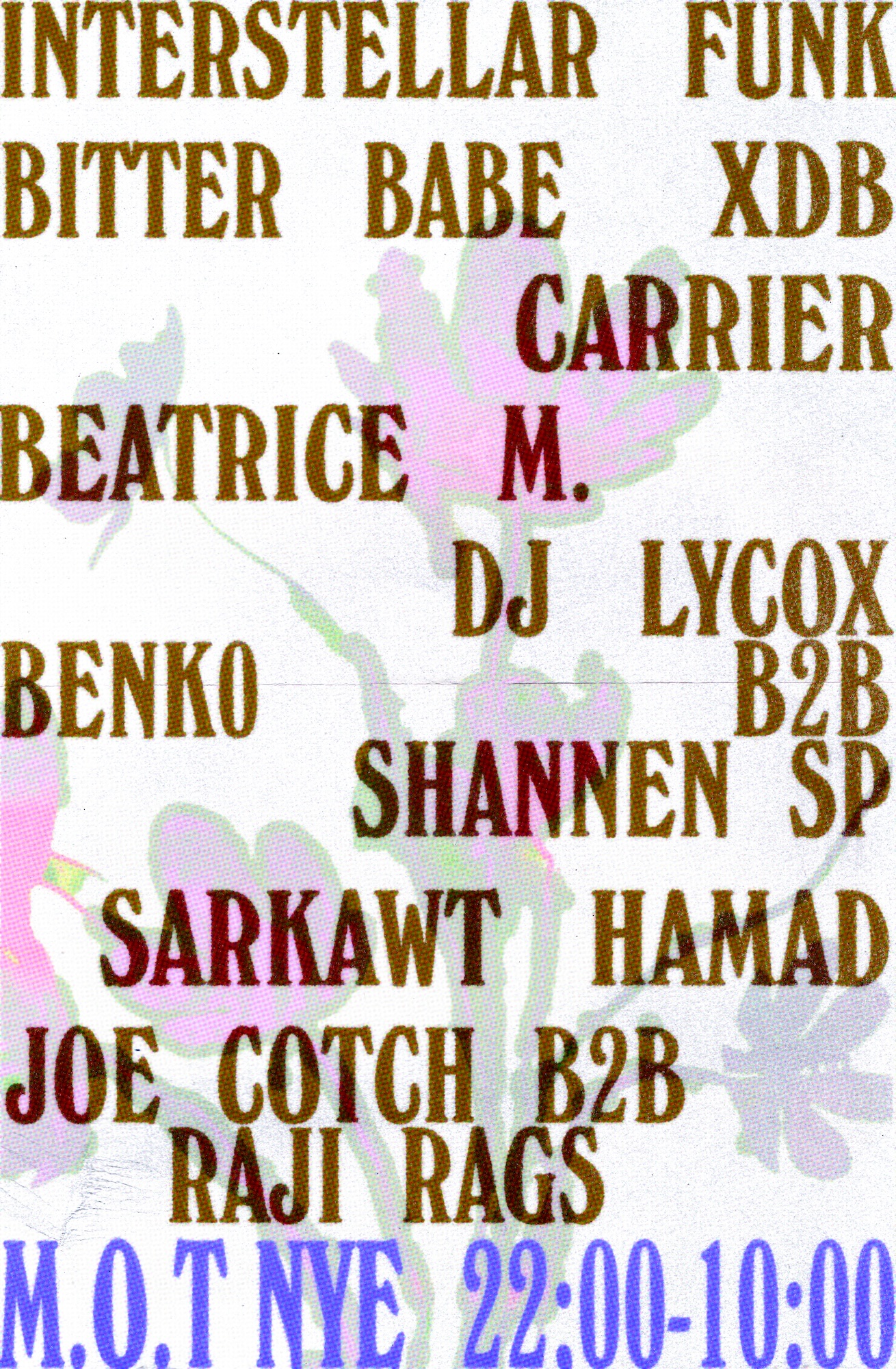 (TICKETS ON THE DOOR) M.O.T ✦ N.Y.E  ✦ XDB, Interstellar Funk, Carrier, DJ Lycox