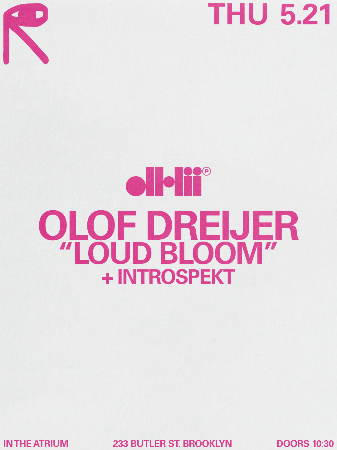 dh2 Label Night: Olof Dreijer 'Loud Bloom,' Introspekt