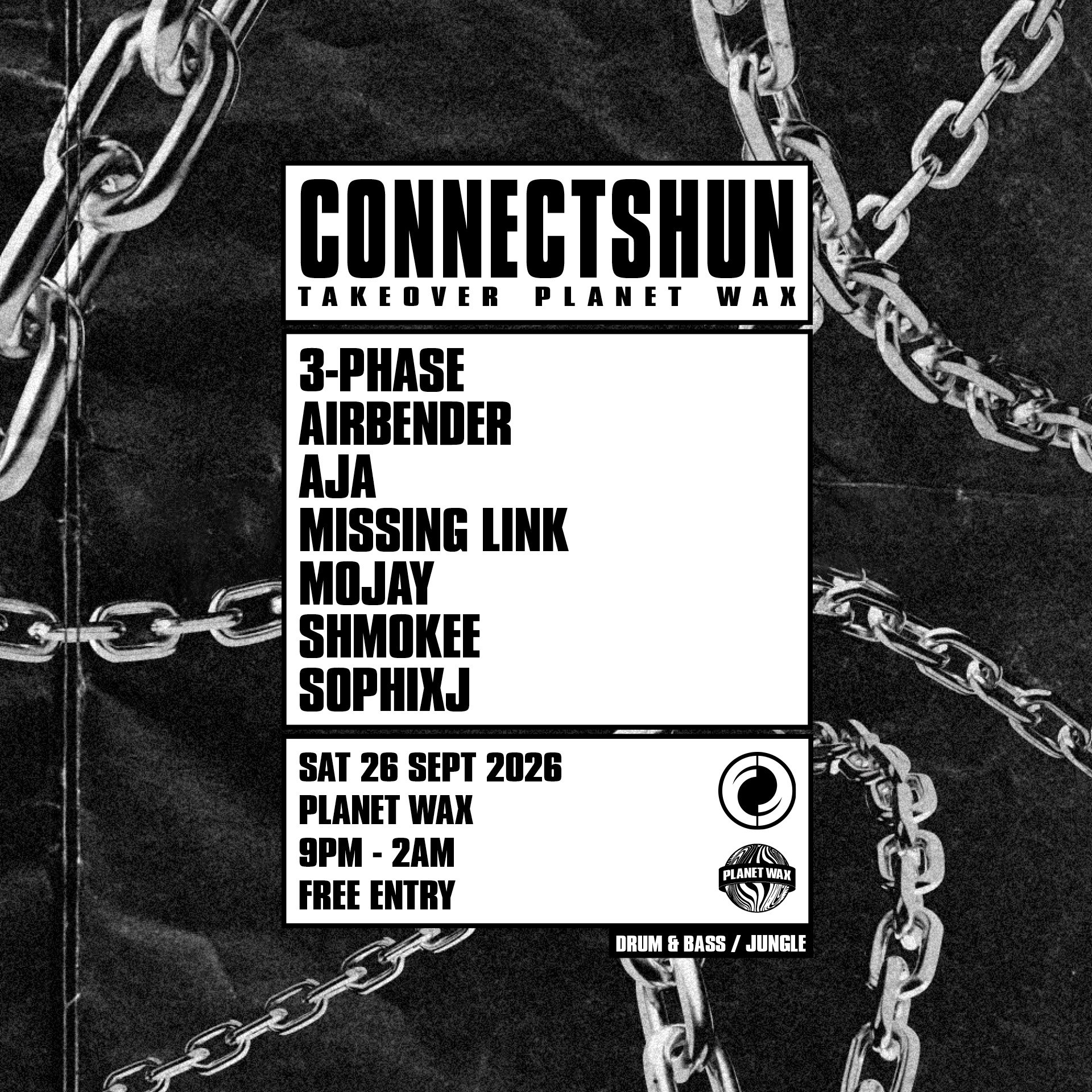 CONNECTSHUN // Takover Planet Wax at Planet Wax, 318 NEW CROSS ROAD LONDON SE14 6AF