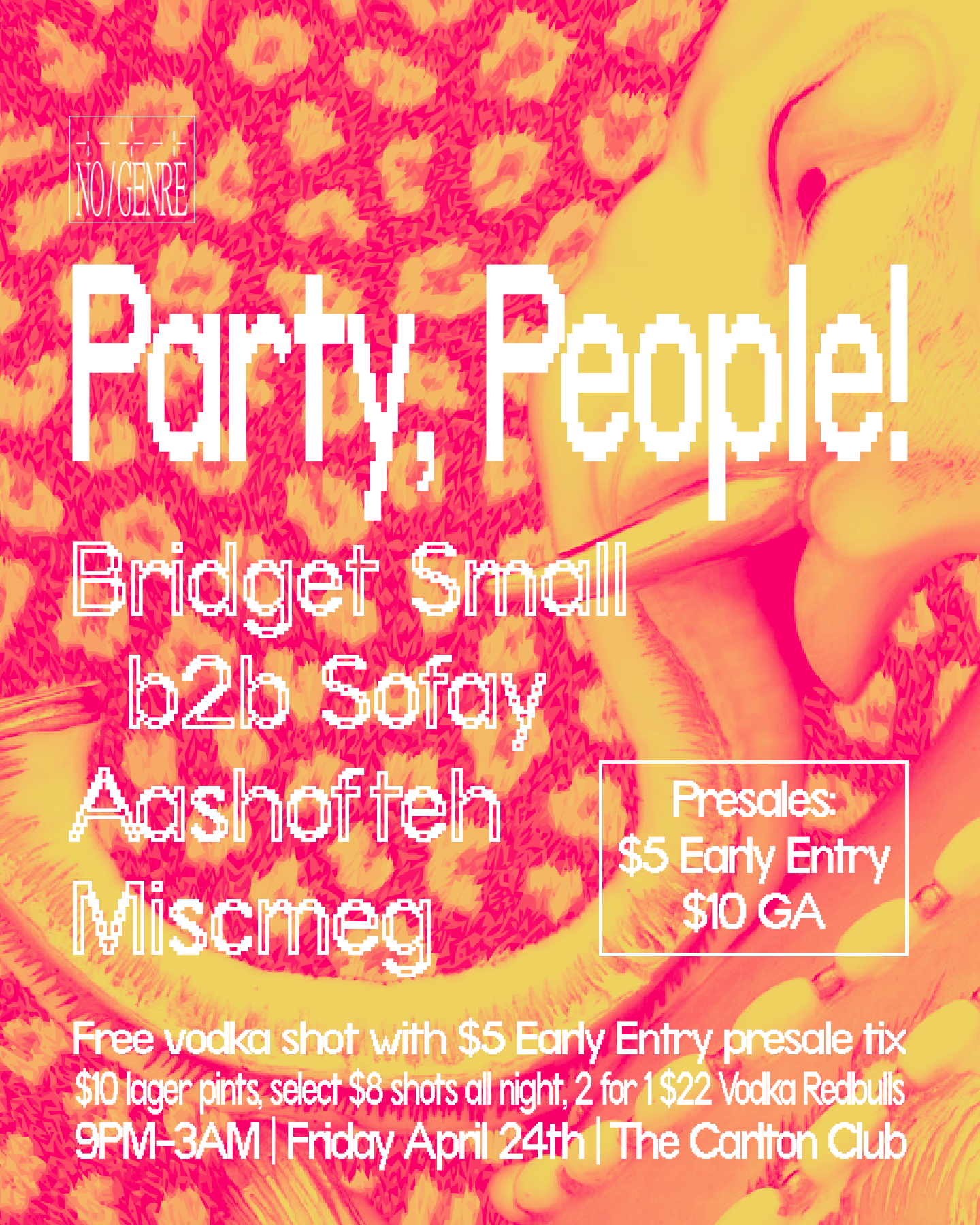 Party People with Miscmeg, Bridget Small b2b Sofay, Aashofteh