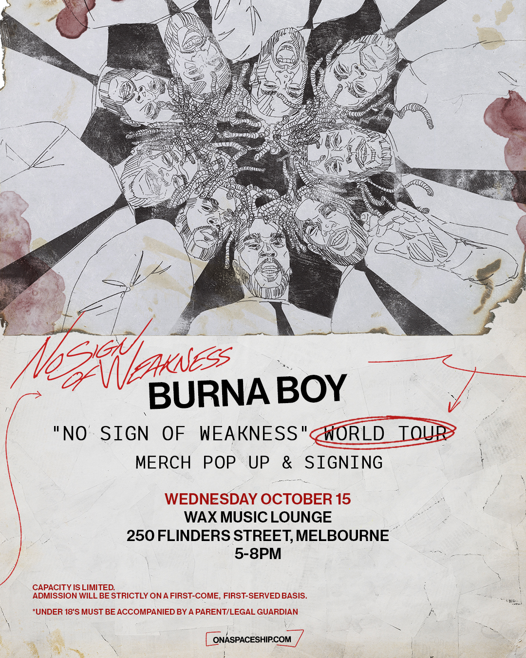 BURNA BOY • 'NO SIGNS OF WEAKNESS' WORLD TOUR Merch Pop Up & Signing