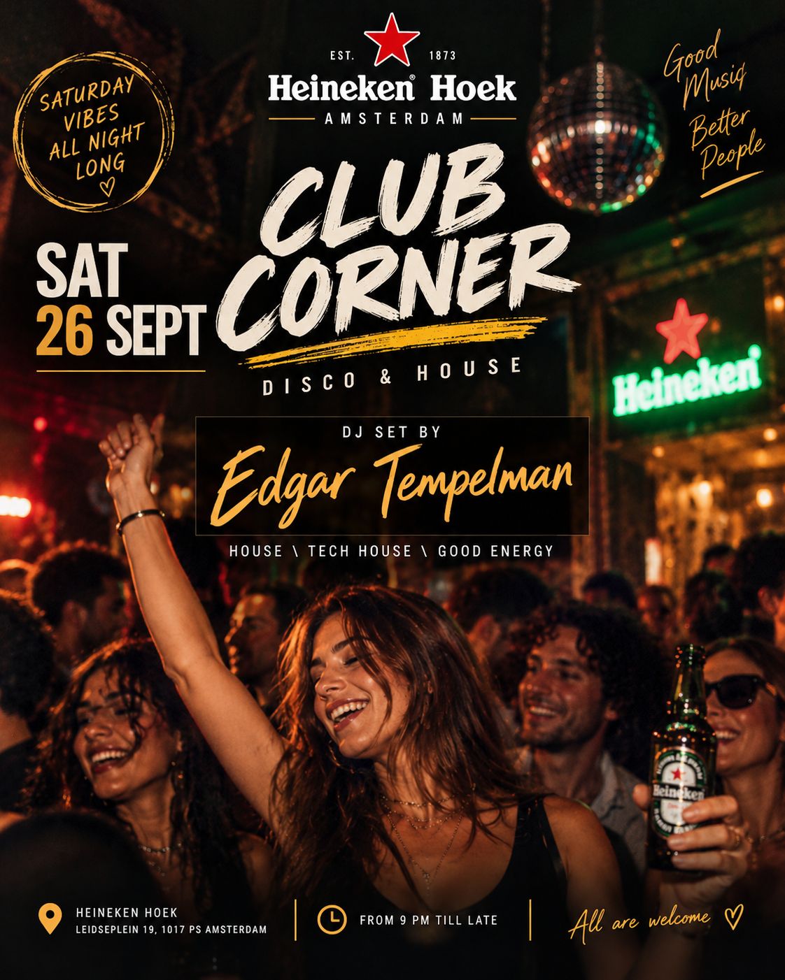 Heineken Hoek Club - Corner Saturday Disco & House