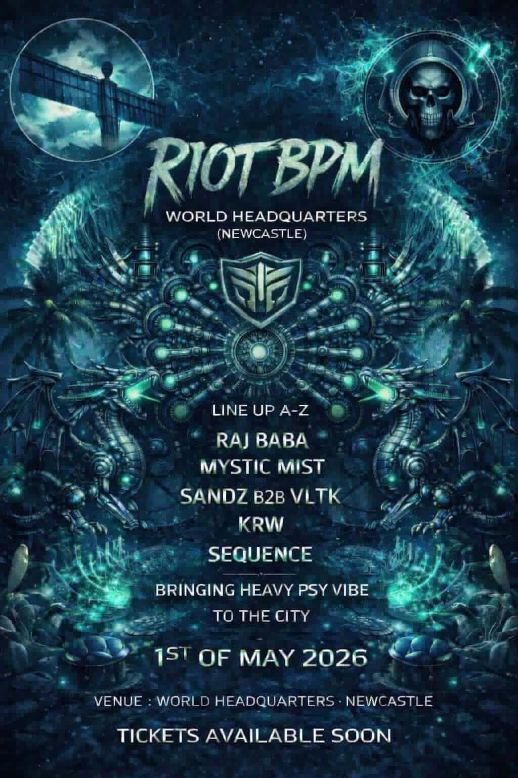 RIOT.BPM (Psychedelic rave) NO at World Headquarters, Newcastle