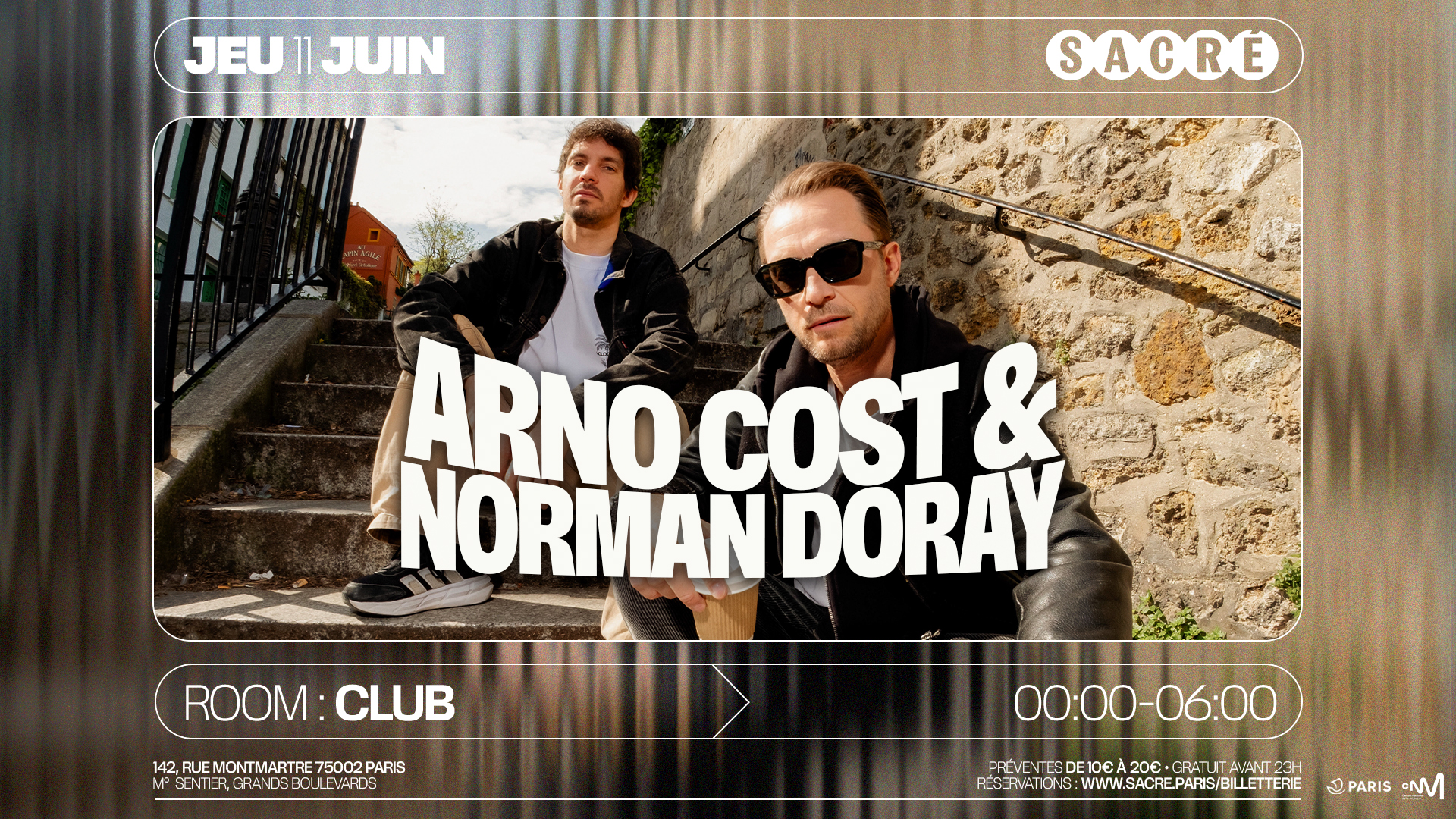 Sacré présente: Arno Cost & Norman Doray