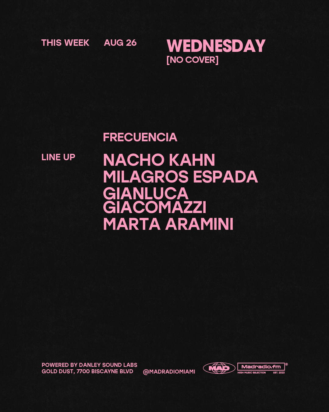 FRECUENCIA: NACHO KAHN / MILAGROS ESPADA / GIANLUCA GIACOMAZZI / marta aramini