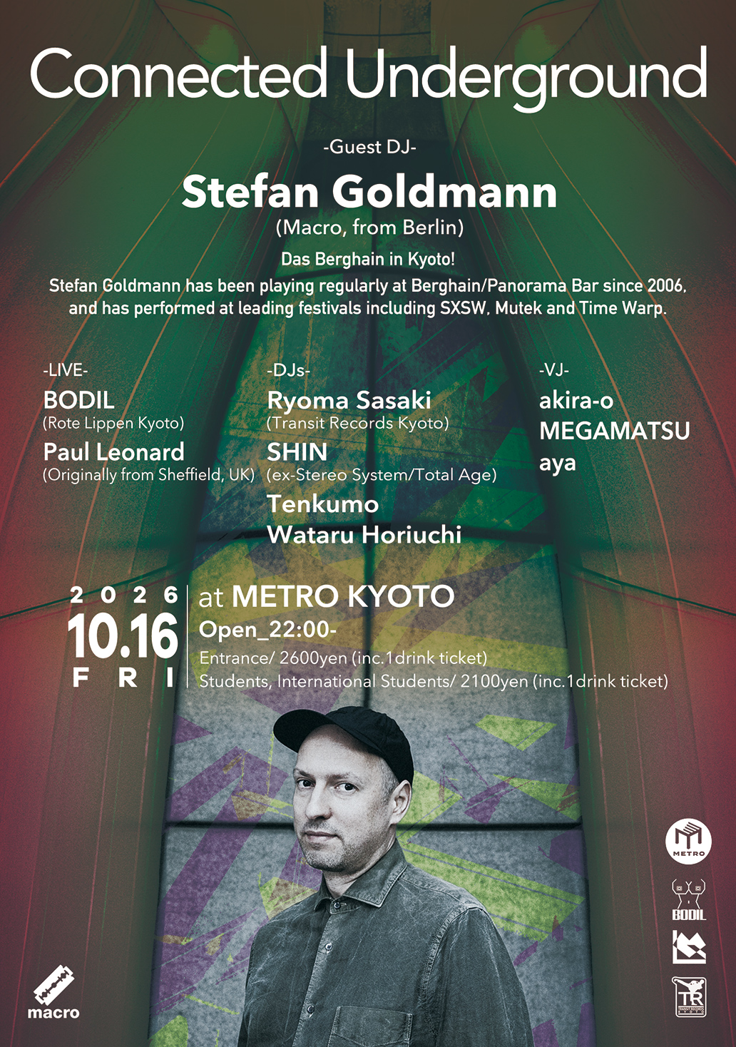 Connected Underground with Stefan Goldmann (Macro, from Berlin) - Das Berghain in Kyoto! -