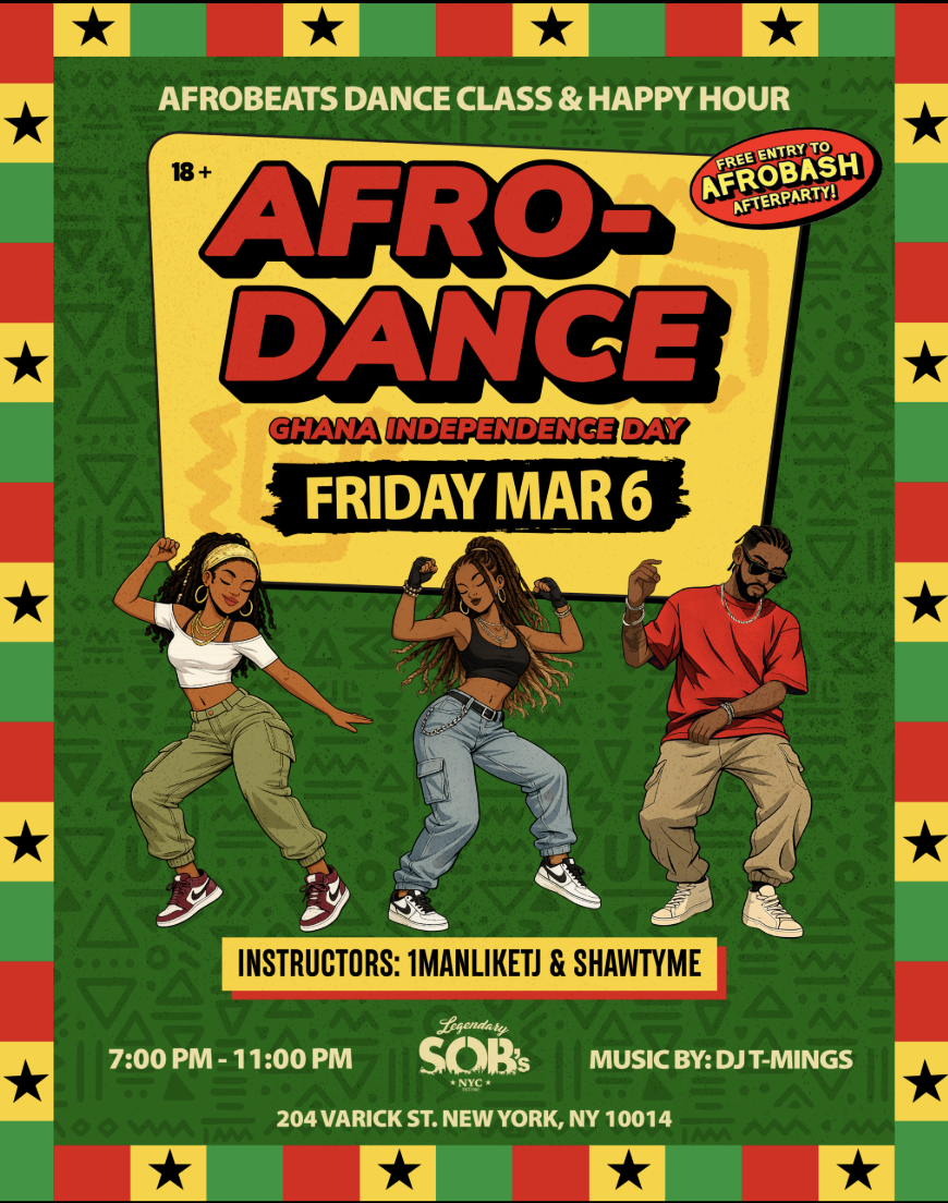 Afro-Dance: Afrobeats - Dance Class & Happy Hour Ghana Independence Day
